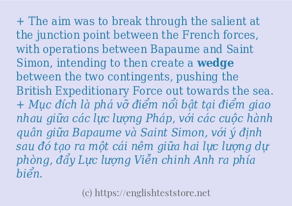 Cách dùng và câu ví dụ của từ wedge