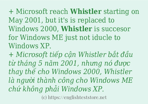 Cách dùng và câu ví dụ của từ whistler