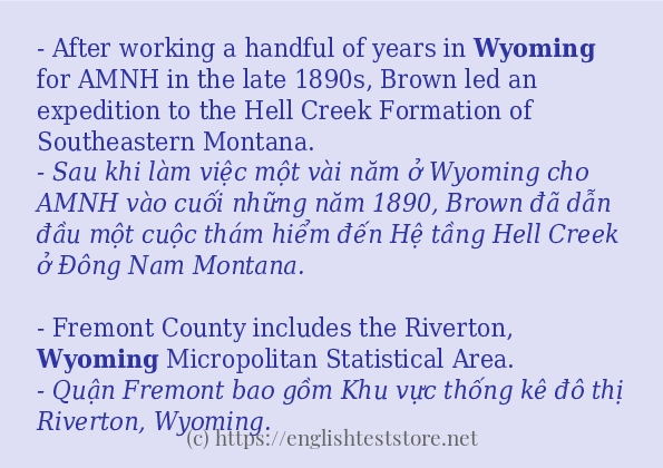 Cách dùng và câu ví dụ của từ wyoming Cách dùng và câu ví dụ của từ wyoming