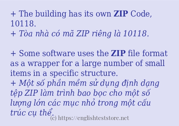 Cách dùng và câu ví dụ của từ zip Cách dùng và câu ví dụ của từ zip