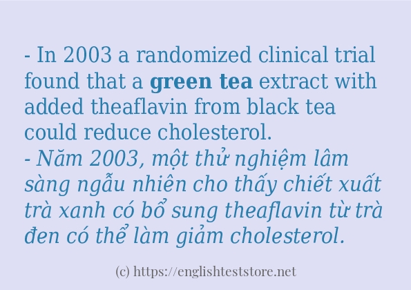 Cách sử dụng và câu ví dụ của từ Green tea