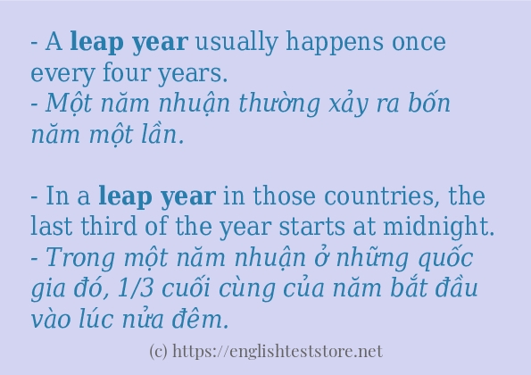 Cách sử dụng và câu ví dụ của từ Leap year