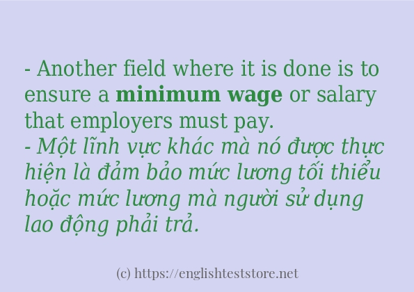 Cách sử dụng và câu ví dụ của từ Minimum wage