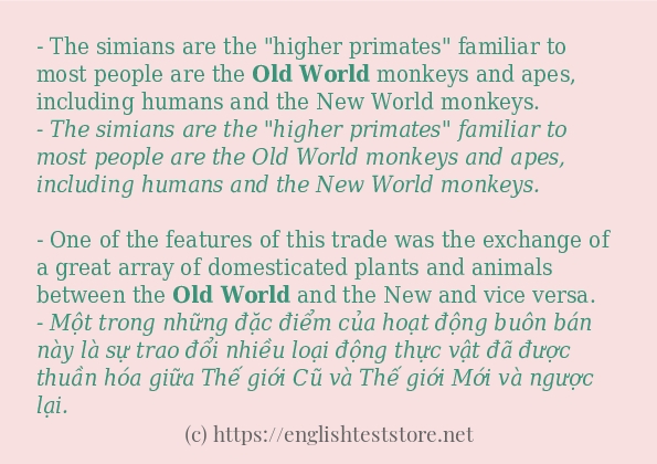 Cách sử dụng và câu ví dụ của từ Old world