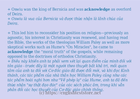 Cách sử dụng và câu ví dụ của từ acknowledge