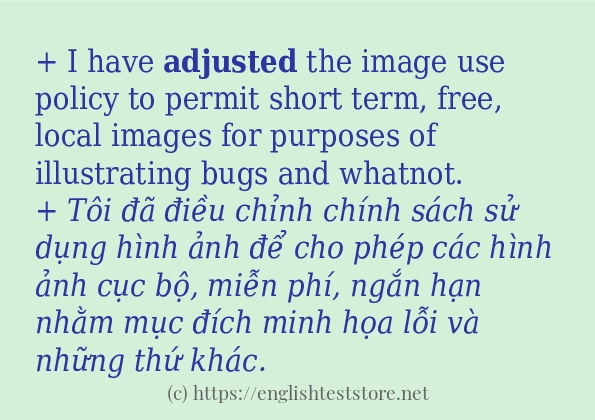 Cách sử dụng và câu ví dụ của từ adjusted
