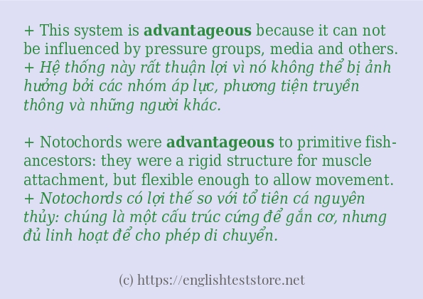 Cách sử dụng và câu ví dụ của từ advantageous