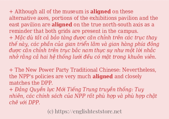 Cách sử dụng và câu ví dụ của từ aligned