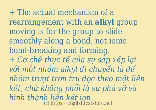 Cách sử dụng và câu ví dụ của từ alkyl
