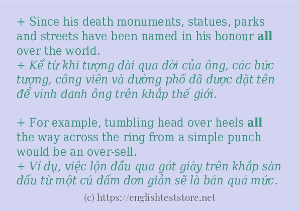 Cách sử dụng và câu ví dụ của từ all