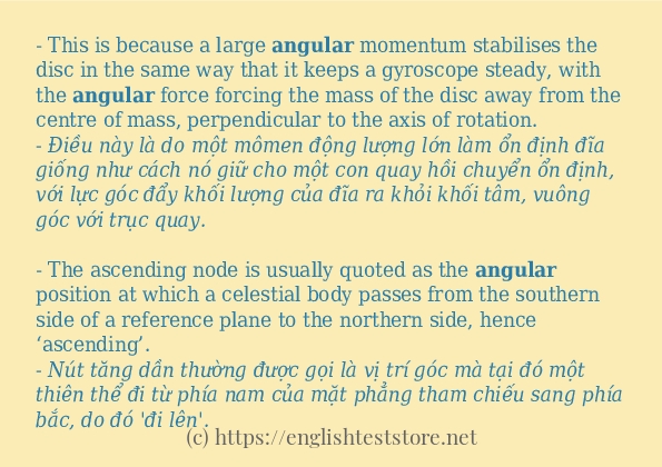 Cách sử dụng và câu ví dụ của từ angular Cách sử dụng và câu ví dụ của từ angular