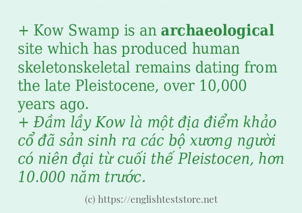 Cách sử dụng và câu ví dụ của từ archaeological