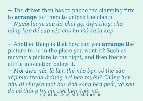 Cách sử dụng và câu ví dụ của từ arrange