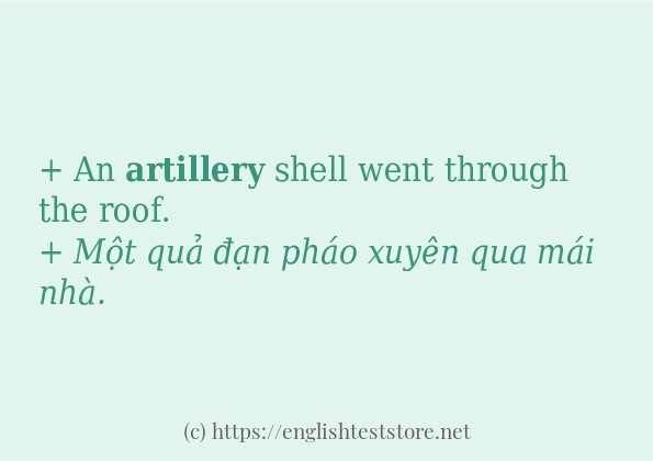 Cách sử dụng và câu ví dụ của từ artillery