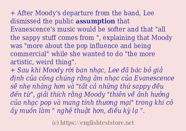Cách sử dụng và câu ví dụ của từ assumption