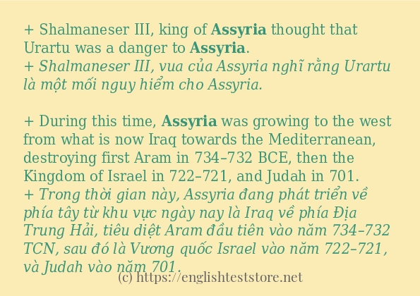 Cách sử dụng và câu ví dụ của từ assyria Cách sử dụng và câu ví dụ của từ assyria