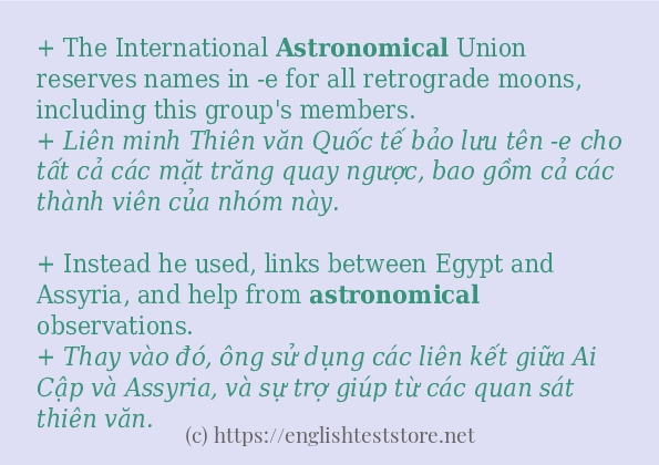 Cách sử dụng và câu ví dụ của từ astronomical