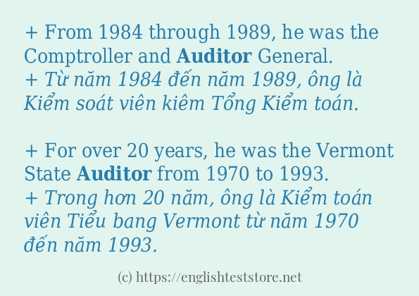 Cách sử dụng và câu ví dụ của từ auditor