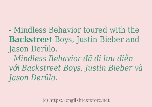 Cách sử dụng và câu ví dụ của từ backstreet