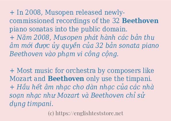 Cách sử dụng và câu ví dụ của từ beethoven Cách sử dụng và câu ví dụ của từ beethoven