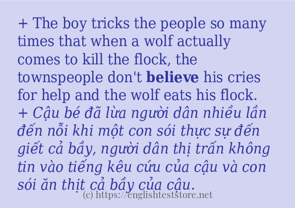 Cách sử dụng và câu ví dụ của từ believe Cách sử dụng và câu ví dụ của từ believe