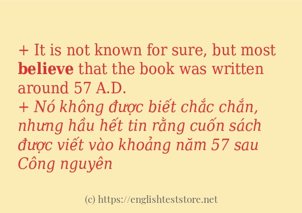Cách sử dụng và câu ví dụ của từ believe