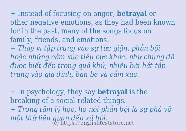 Cách sử dụng và câu ví dụ của từ betrayal