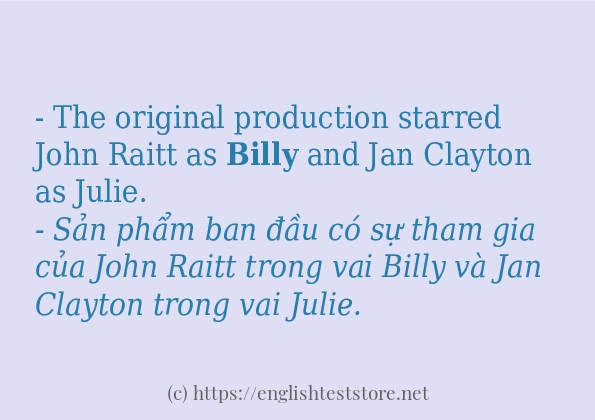 Cách sử dụng và câu ví dụ của từ billy