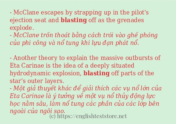 Cách sử dụng và câu ví dụ của từ blasting