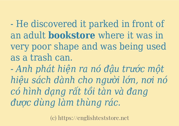 Cách sử dụng và câu ví dụ của từ bookstore