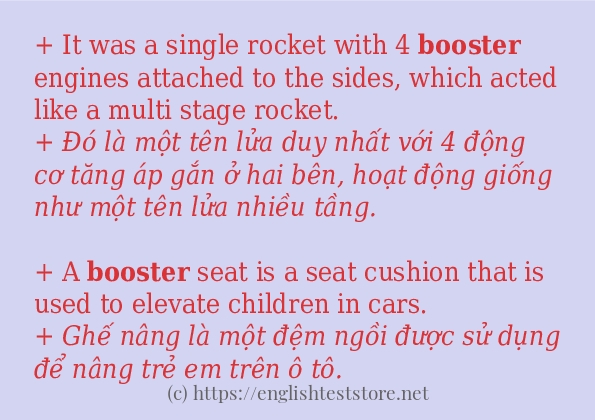 Cách sử dụng và câu ví dụ của từ booster