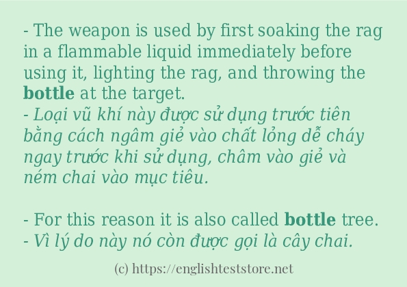 Cách sử dụng và câu ví dụ của từ bottle
