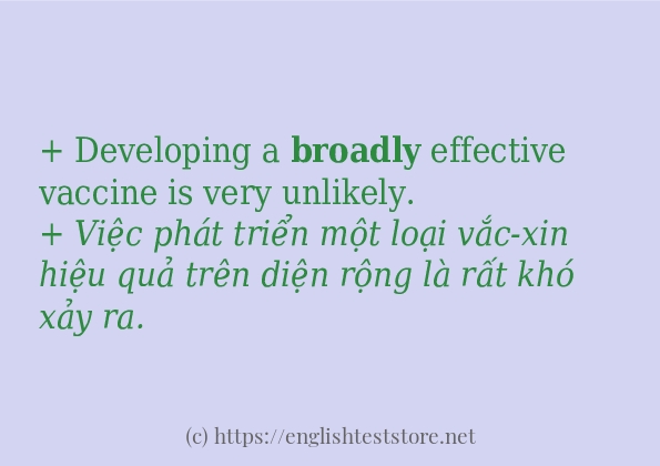 Cách sử dụng và câu ví dụ của từ broadly