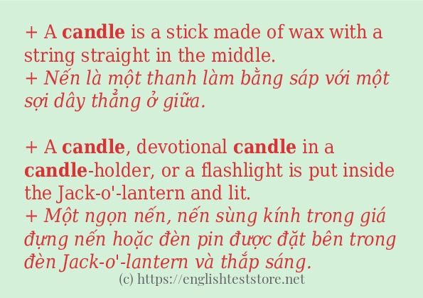 Cách sử dụng và câu ví dụ của từ candle