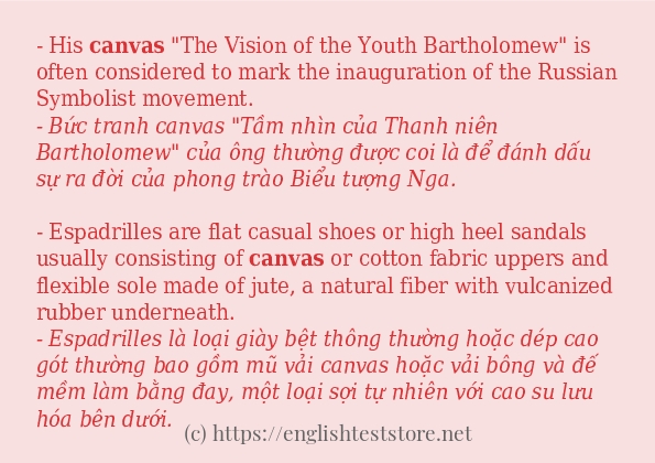 Cách sử dụng và câu ví dụ của từ canvas