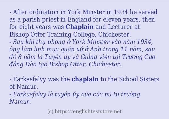 Cách sử dụng và câu ví dụ của từ chaplain