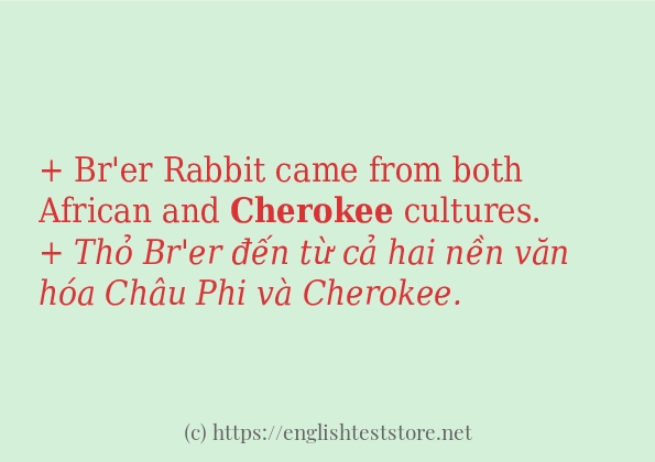 Cách sử dụng và câu ví dụ của từ cherokee