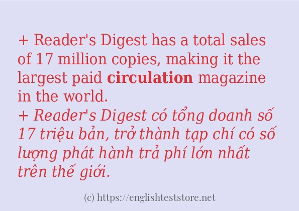 Cách sử dụng và câu ví dụ của từ circulation