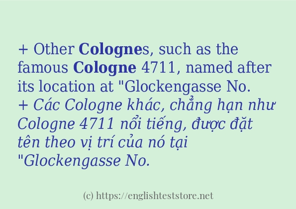 Cách sử dụng và câu ví dụ của từ cologne Cách sử dụng và câu ví dụ của từ cologne