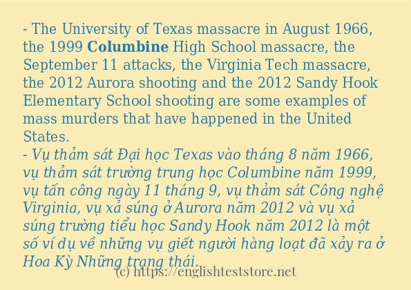Cách sử dụng và câu ví dụ của từ columbine
