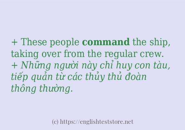 Cách sử dụng và câu ví dụ của từ command