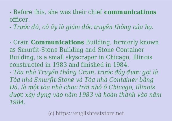 Cách sử dụng và câu ví dụ của từ communications