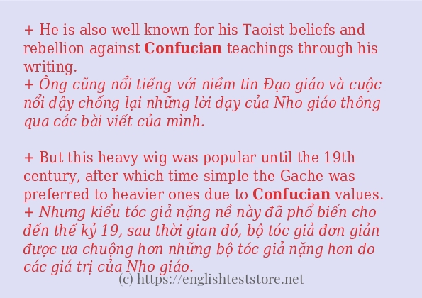Cách sử dụng và câu ví dụ của từ confucian