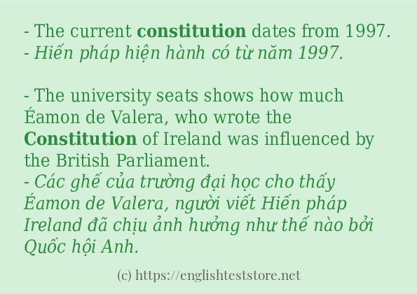 Cách sử dụng và câu ví dụ của từ constitution