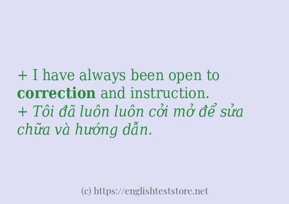 Cách sử dụng và câu ví dụ của từ correction