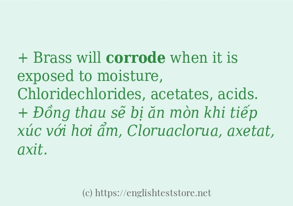 Cách sử dụng và câu ví dụ của từ corrode