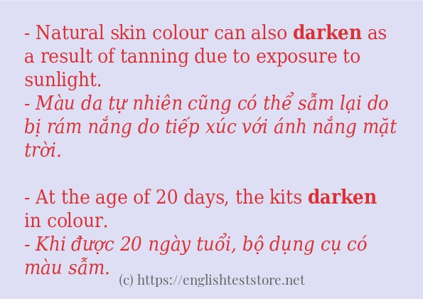 Cách sử dụng và câu ví dụ của từ darken