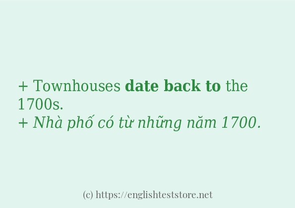 Cách sử dụng và câu ví dụ của từ date back to