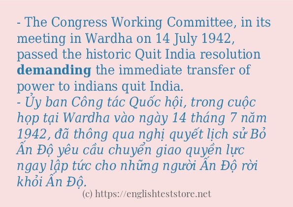 Cách sử dụng và câu ví dụ của từ demanding