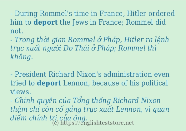 Cách sử dụng và câu ví dụ của từ deport